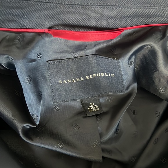 Banana Republic navy faux double breasted single hook blazer with pockets - Picture 8 of 10